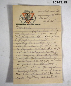 Collection of envelopes with letters, WW1.