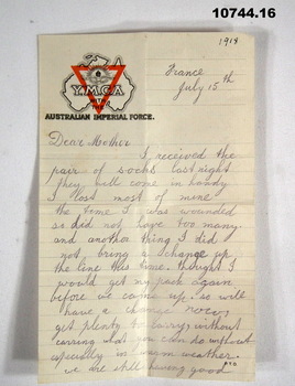 Collection of envelopes with letters, WW1.