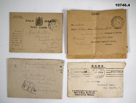 Collection of Correspondence from WW1.