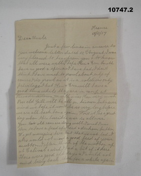 Collection of envelopes with letters, WW1.