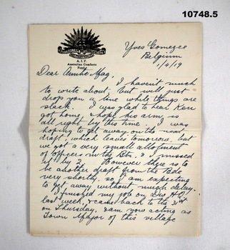 Collection of envelopes and letters, WW1.