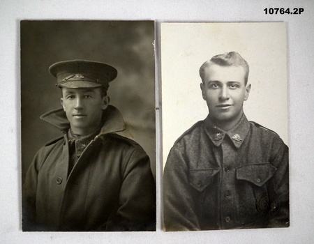 Photo postcards two soldiers in the Staley collection.