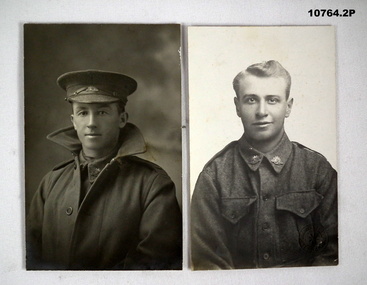 Photo postcards two soldiers in the Staley collection.