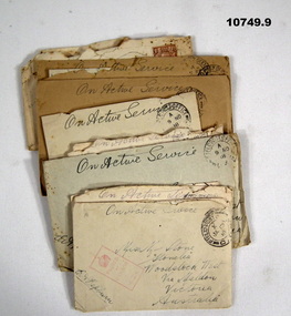 Collection of envelopes with letters, WW1.