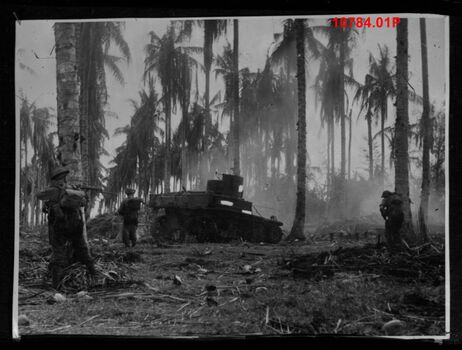 10784.01P Australian Stuart tanks attack Japanese Bunker.
