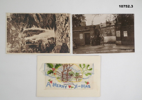 Collection of postcards and silk postcard, WW1.