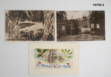 Collection of postcards and silk postcard, WW1.