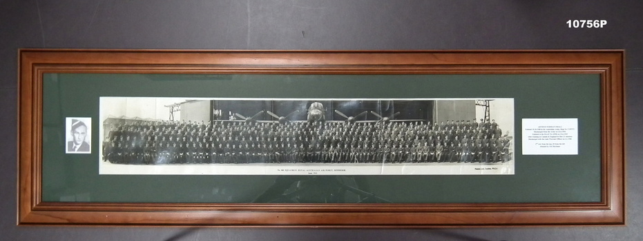 Framed photograph of RAAF Squadron, WW2.