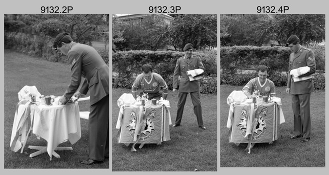 Silver Service Morning Tea by the lake at Fortuna, Bendigo. 1990. 