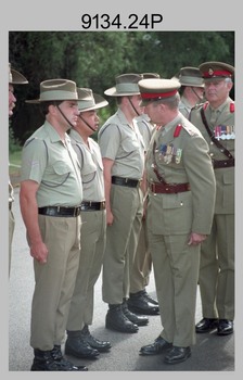 CO's Parade at the Army Survey Regiment, Fortuna Villa, Bendigo. 1990.