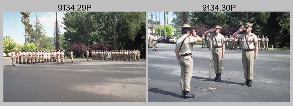 CO's Parade at the Army Survey Regiment, Fortuna Villa, Bendigo. 1990.
