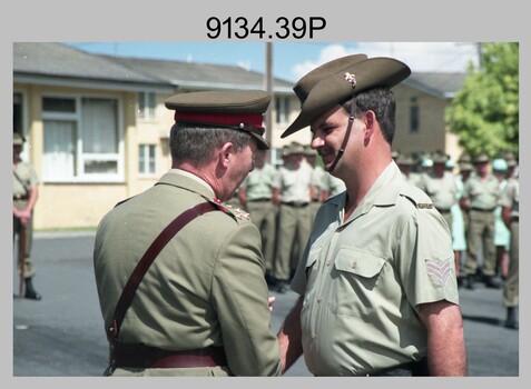 CO's Parade at the Army Survey Regiment, Fortuna Villa, Bendigo. 1990.