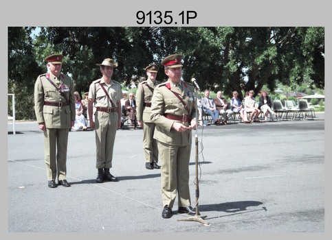 CO's Parade at the Army Survey Regiment, Fortuna Villa, Bendigo. 1990.