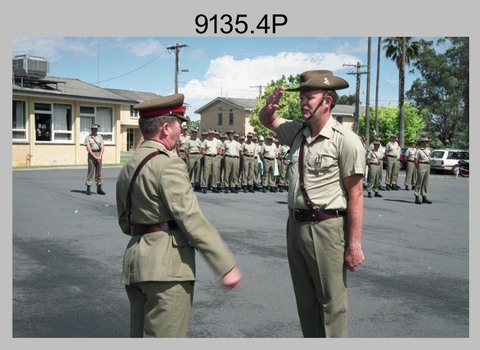 CO's Parade at the Army Survey Regiment, Fortuna Villa, Bendigo. 1990.