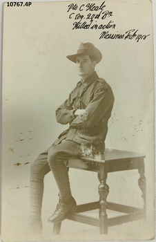 Photo postcards of C Heal WW1.
