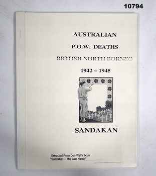 Book facsimile of P.O.W. Deaths, Sandakan.