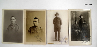Collection of four studio portraits of WW1 Australian soldiers.