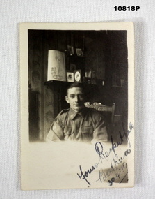Head and shoulders photograph of an Australian WW1 soldier.