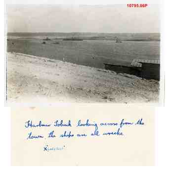10795.06P Tobruk Harbour wrecks showing wrecked shipping