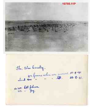 10795.11P Tobruk cemetery during the seige showing Australian graves