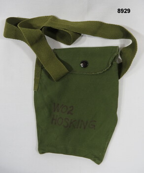 Army green medium size cotton carry bag.
