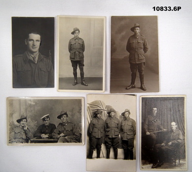 Group of six photographs of unidentified 1st AIF soldiers.