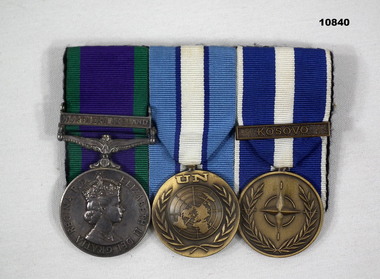 Three medals for Northern Ireland, Nato Kosovo and UN Cyprus.