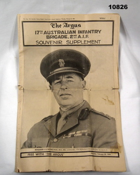 Newspaper supplement to "The Argus" Newspaper 1940.