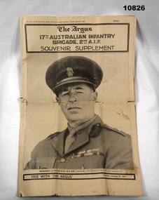 Newspaper supplement to "The Argus" Newspaper 1940.