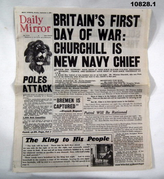 Newspaper cover pages from WW2.