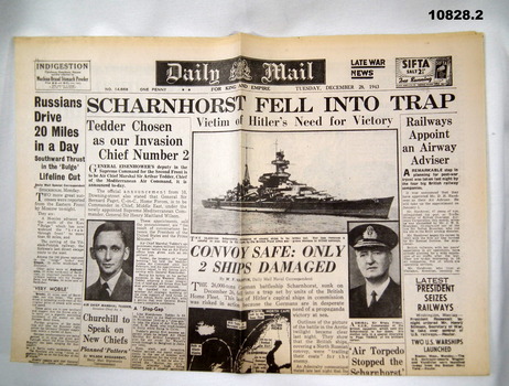 Newspaper cover pages from WW2.