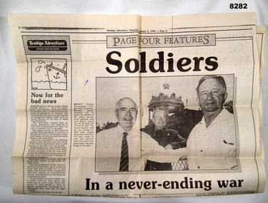Newspaper article re The Bendigo RSL.