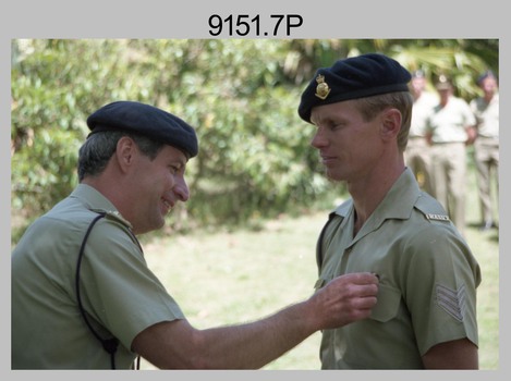 Defence Force Service Medal Presentations at the Army Survey Regiment, Fortuna Villa, Bendigo. October 1991.