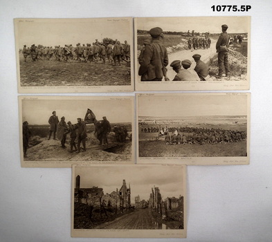 Five photo postcards official WW1, staley collection.