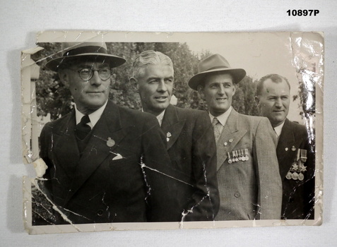 Photo of 4 ex Servicemen lined up, staley collection.