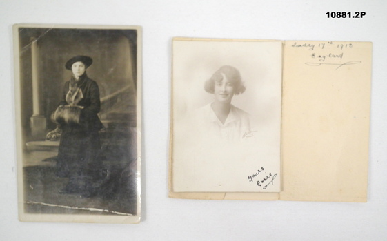 Two studio portraits of young ladies.