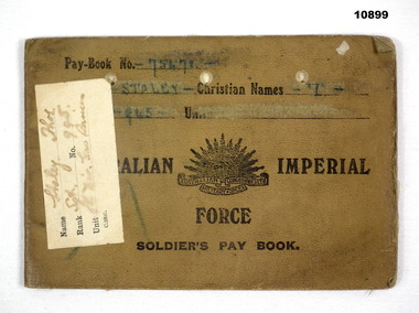 Pay book re T Staley, Staley collection.