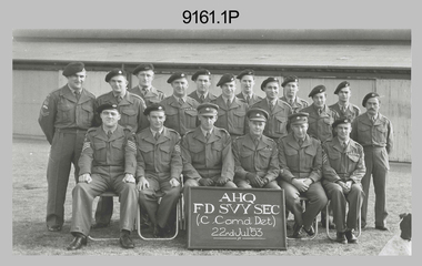 Photograph - Group photograph AHQ Field Survey Section, Hampstead Barracks, SA, 1953