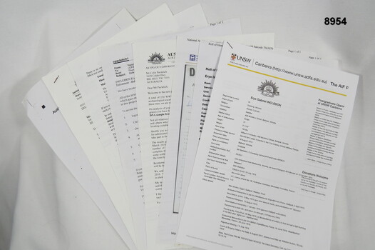 Ten page document relating to WW1 Soldier - ERYX GABRIEL INCLEDON.