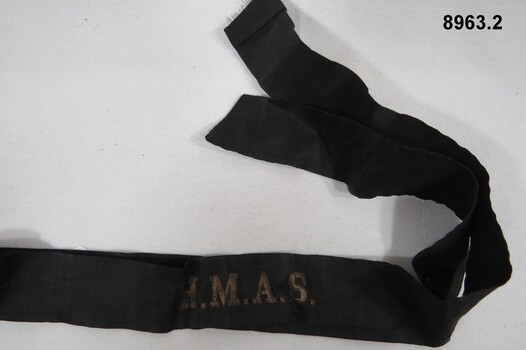 Tally band from sailors cap.