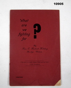 Booklet, What are we fighting for, Staley collection.