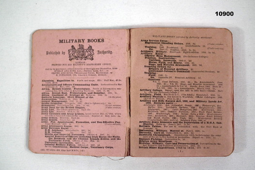 Hard cover manual 1909, Staley collection.