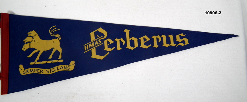 HMAS Cerberus pennant, Staley collection.