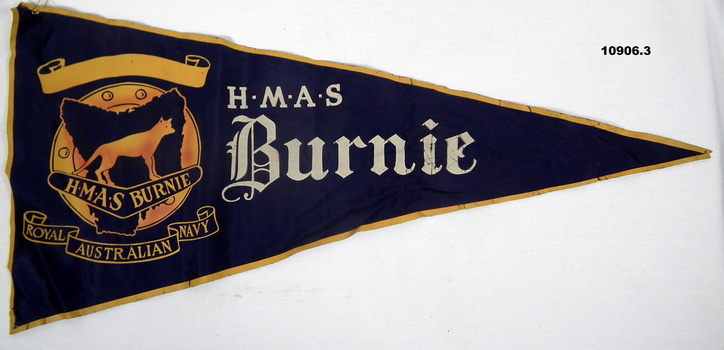 HMAS Bernie pennant, Staley collection.