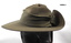Khaki fur felt slouch hat with band.