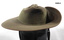 Khaki fur felt slouch hat with band.