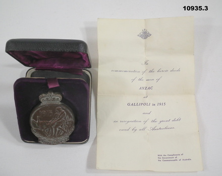 Bronze ANZAC Commemorative Medal in box.