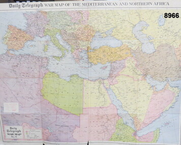 War map of the Mediterranean and Northern Africa.