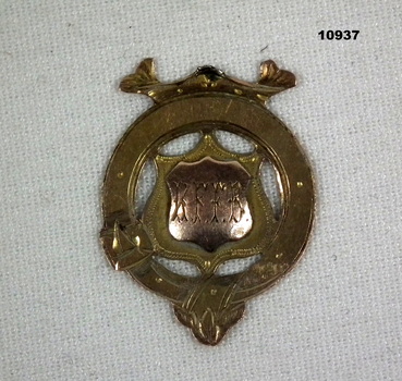 Gold coloured medallion awarded for service at Gallipoli.