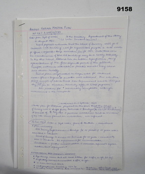 6 x A4 sized typed text photocopies and 4 x pages of hand written notes